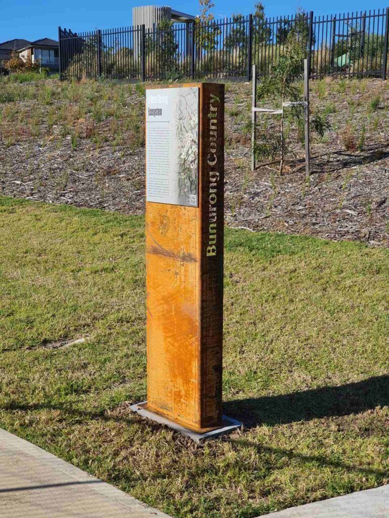 Photo Anodised Aluminium Mounted On Corten Stand