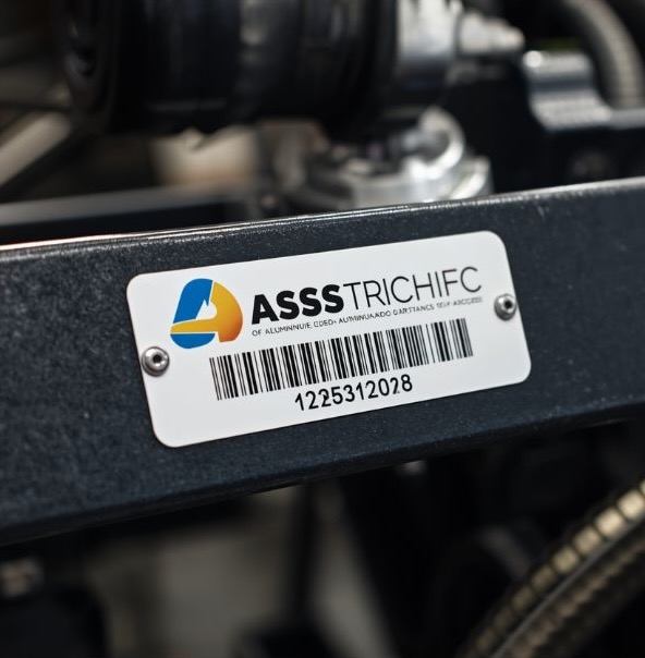 photo anodised aluminium metal label