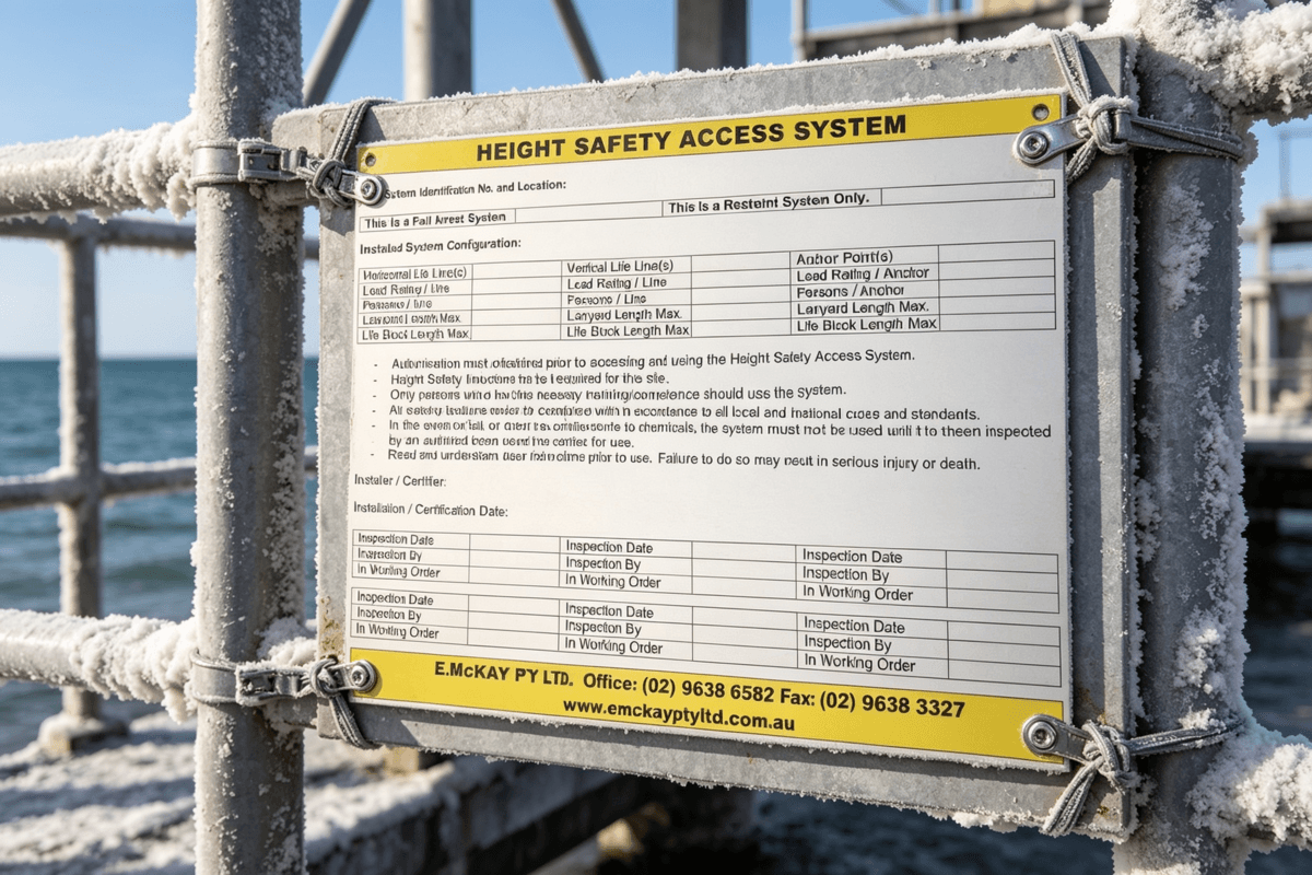 photo anodised aluminium marine durable asset lable