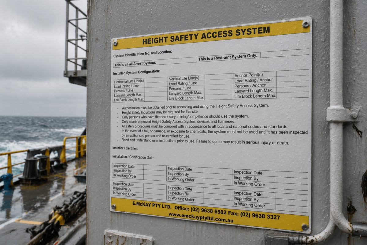 marine industry complaince plate