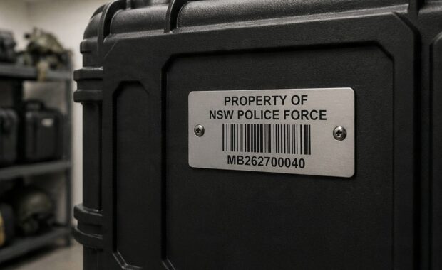 nsw police metal label